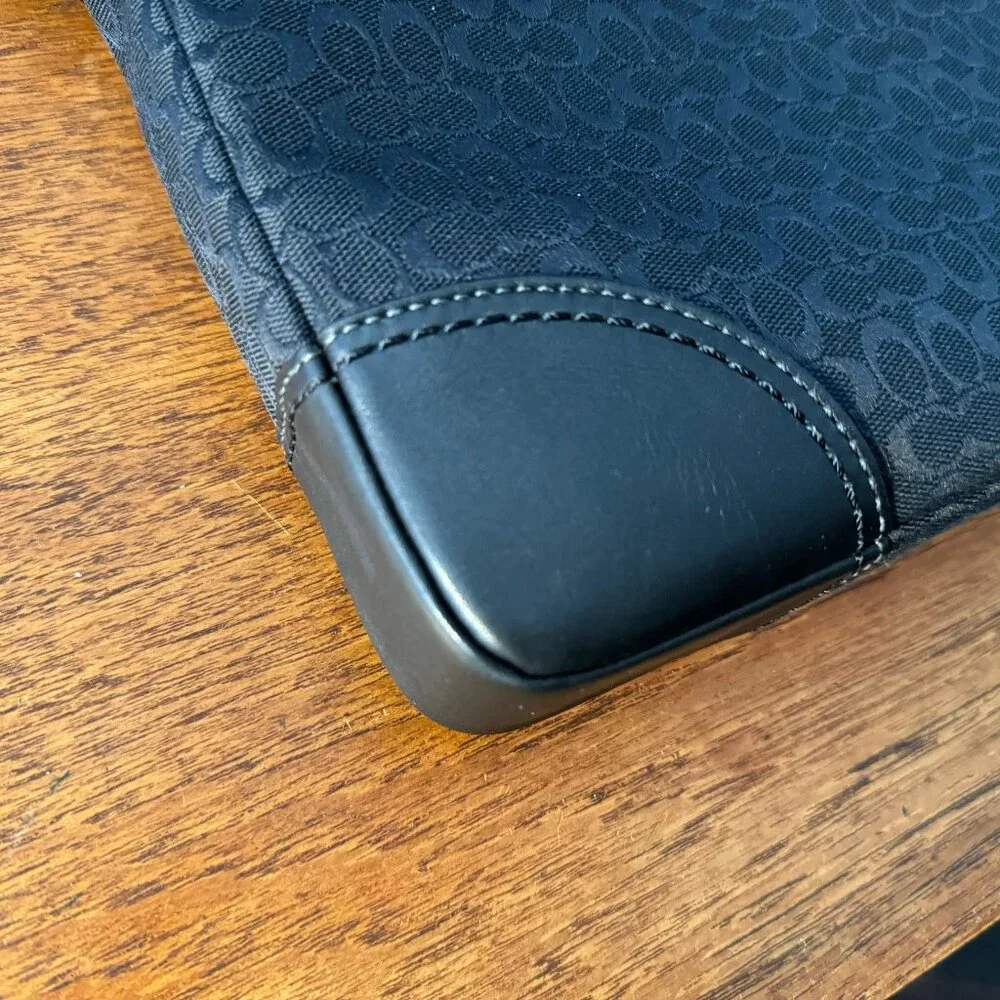 NEW Coach Signature Canvas Logo Slim Commuter  Black Laptop Bag, 2011 - Picture 6 of 11